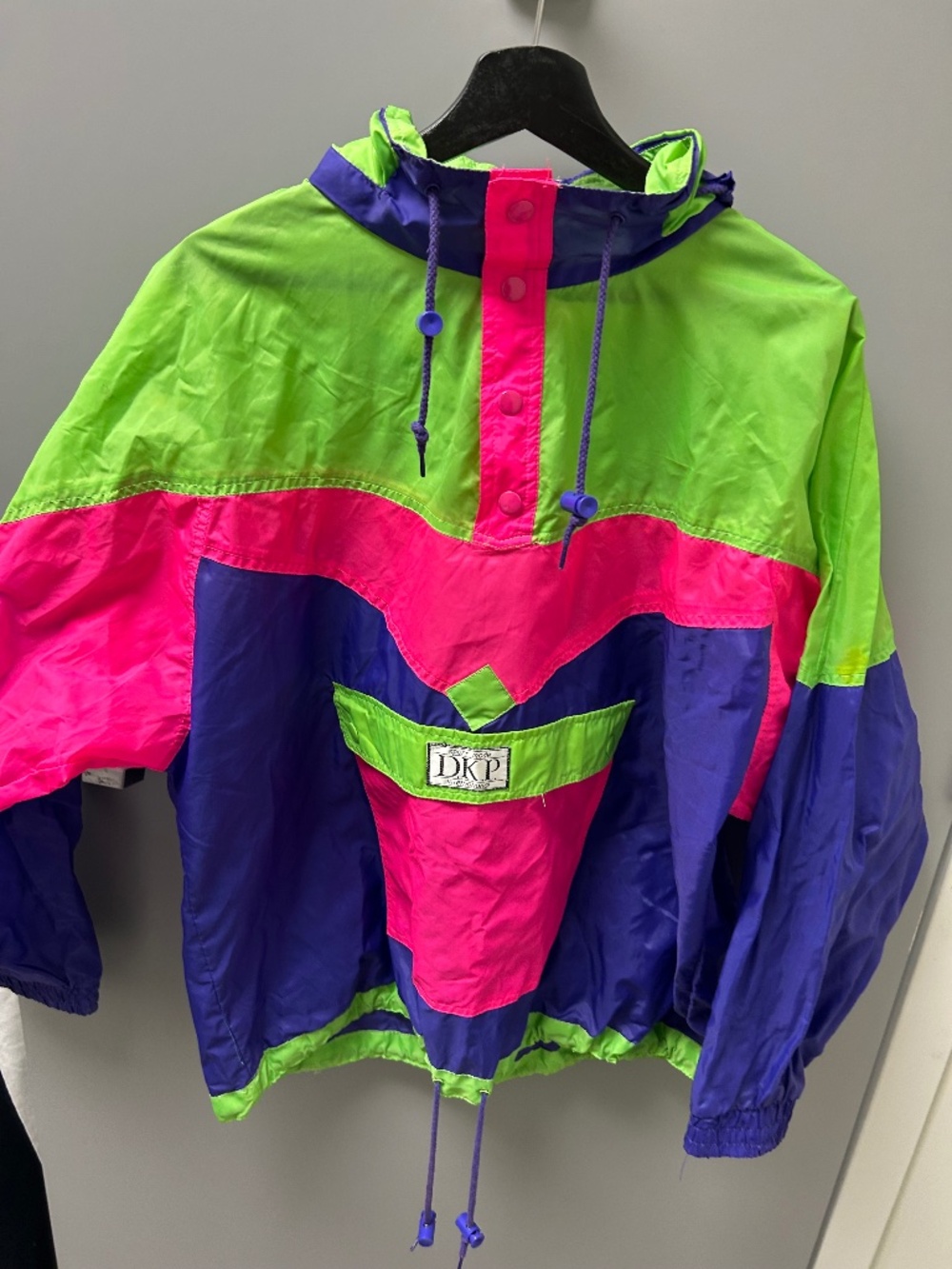 Vintage 90s Neon Colourblock Windbreaker Anorak